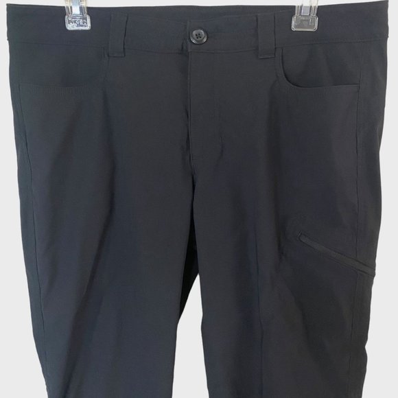 Eddie Bauer Tech Capri Pants Womens 12 Navy Black Stretch Hiking Trail Casual - Picture 4 of 9